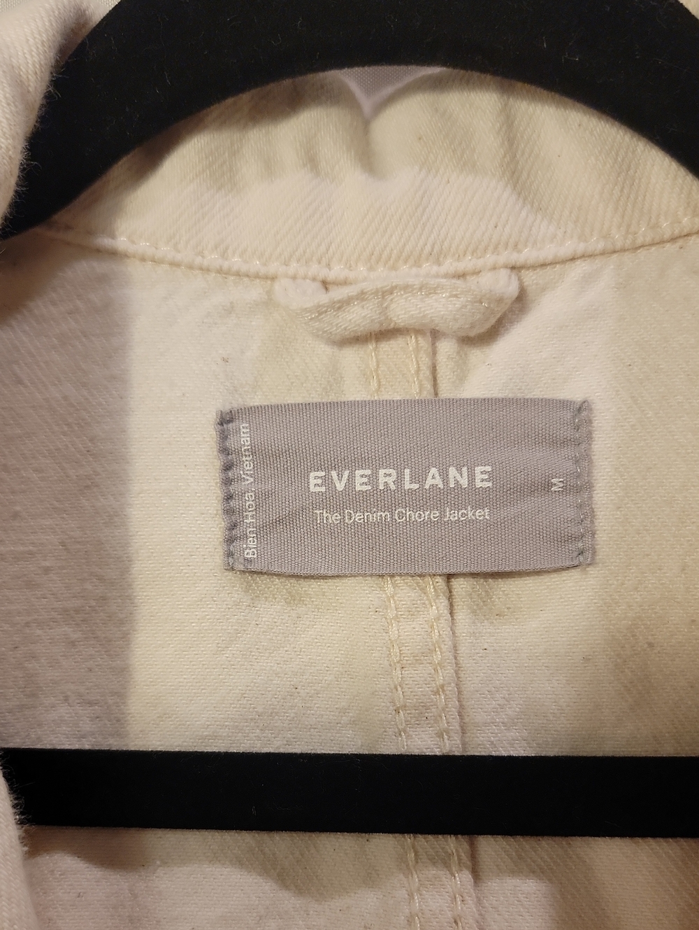 Everlane Cream Utility Jean Jacket with Patch Pockets - Picture 3 of 5